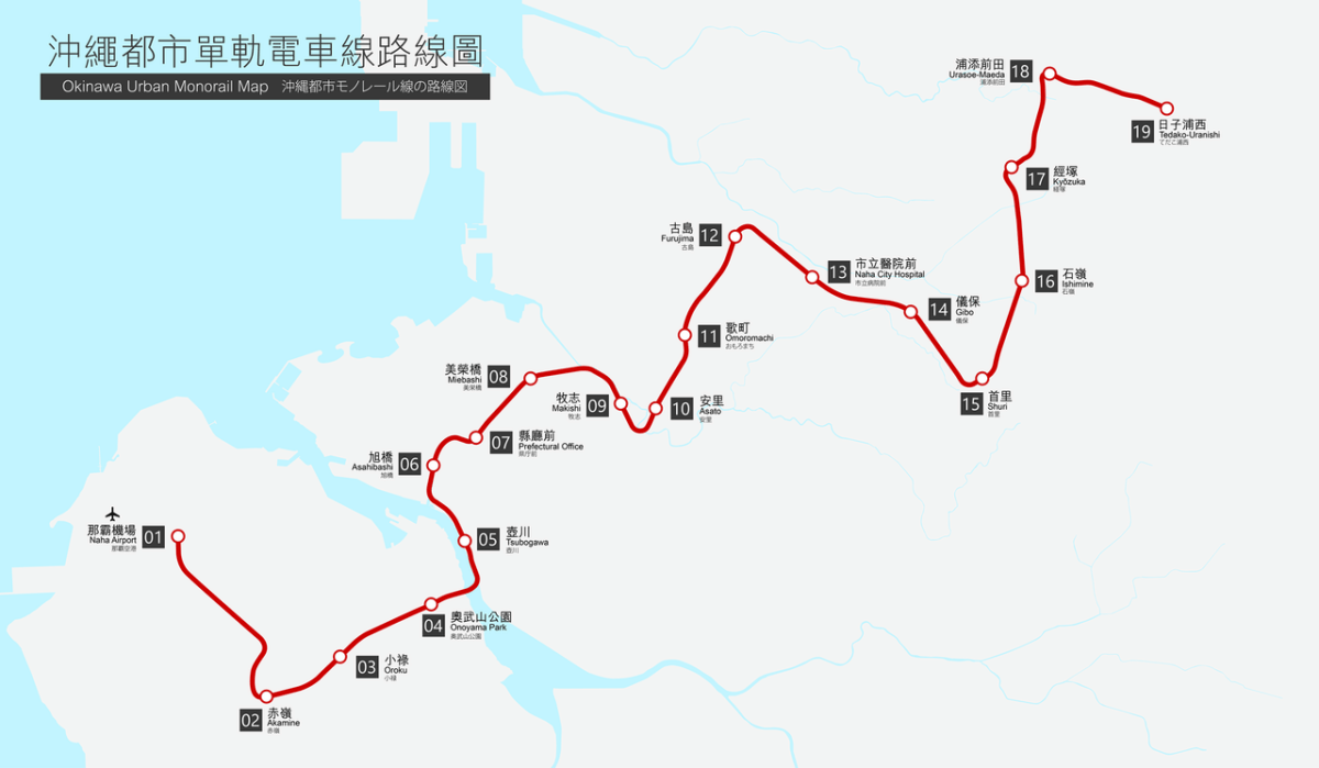 沖繩都市單軌電車路線圖