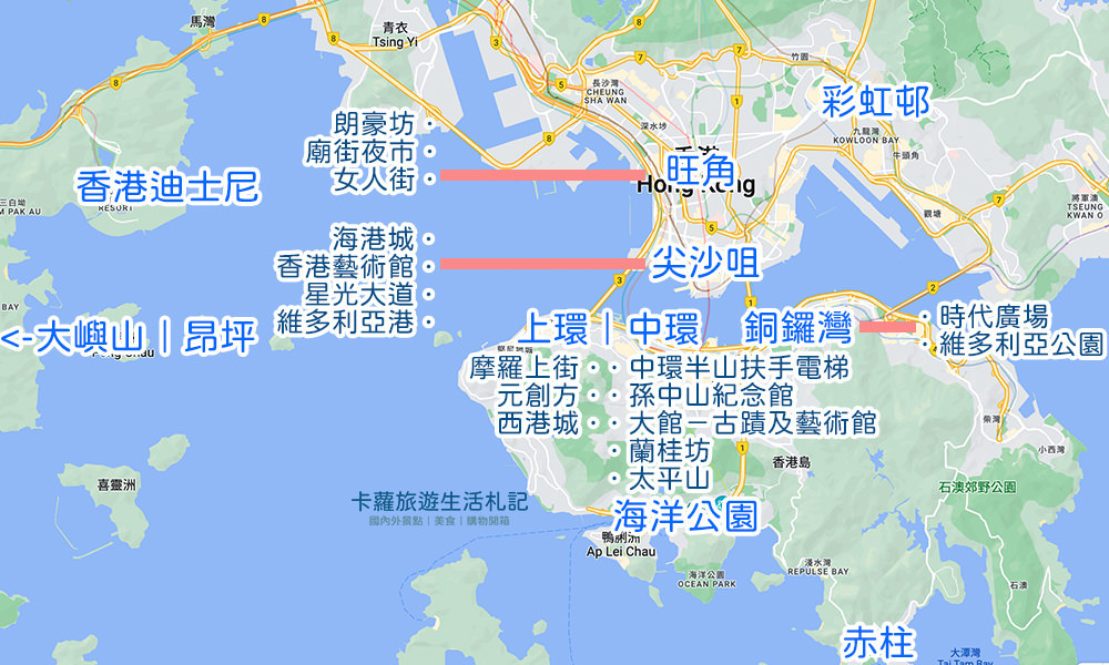 香港景點地圖