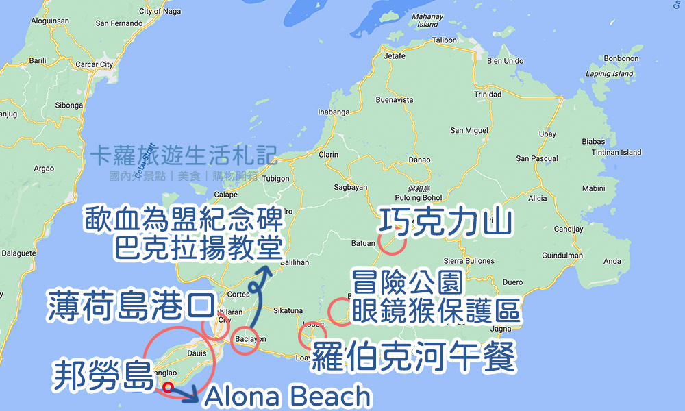 薄荷島景點地圖