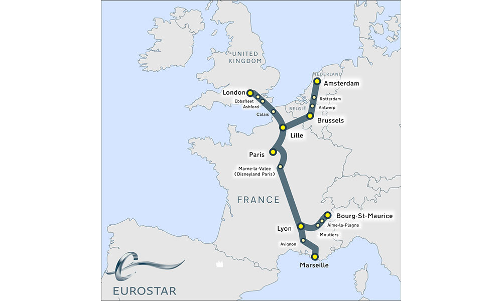 歐洲之星路線圖