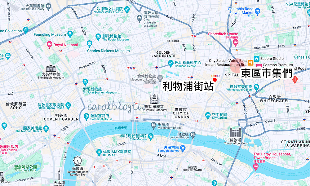 倫敦東區市集位置