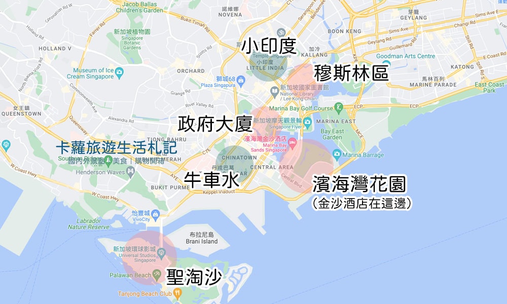 新加坡住宿地圖
