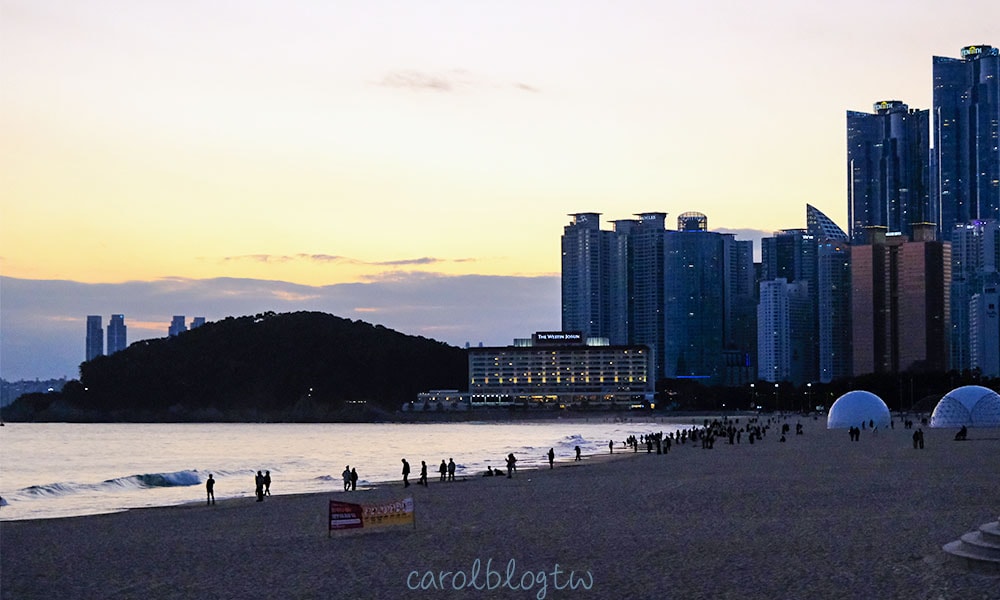 海雲台沙灘夕陽