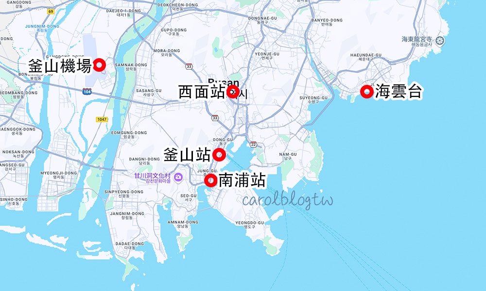 釜山住宿地圖