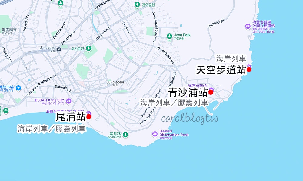 青沙浦天空步道車站地圖
