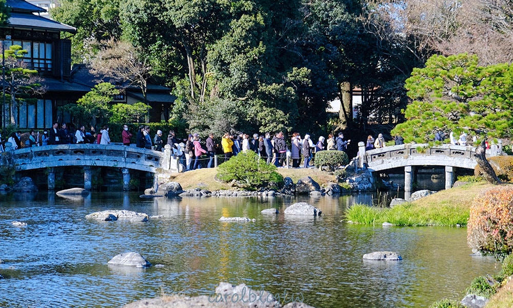 水前寺成趣園 出水神社初詣人潮