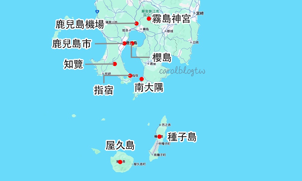 鹿兒島景點地圖