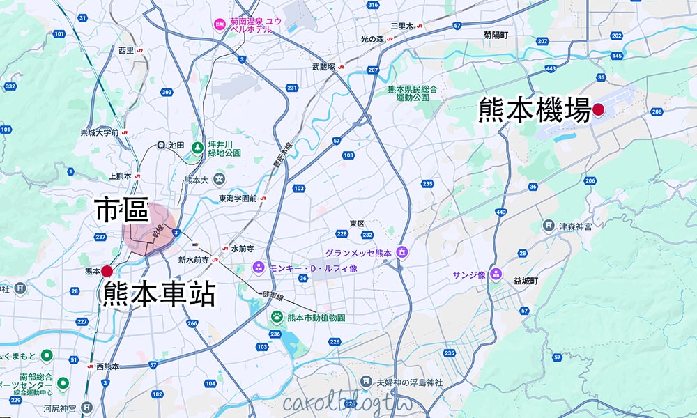 熊本機場地理位置