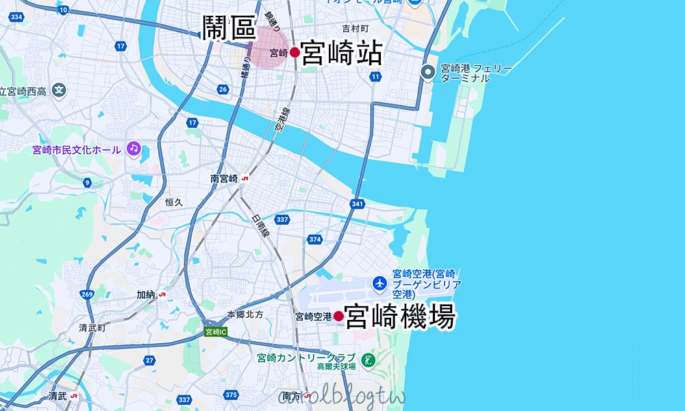 宮崎機場地理位置