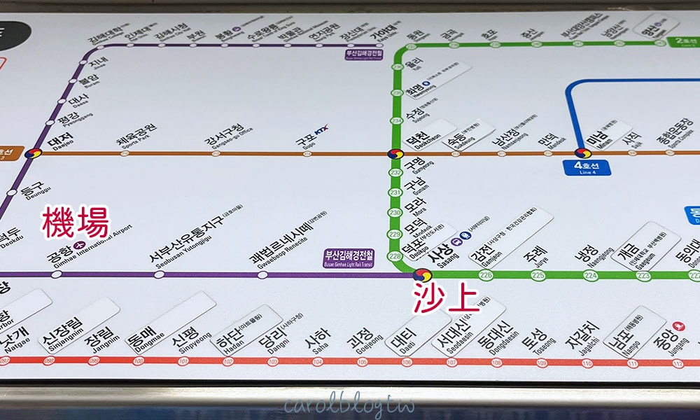 釜山機場交通路線圖