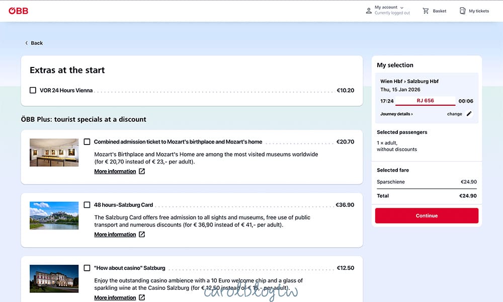 奧地利國鐵加購票券