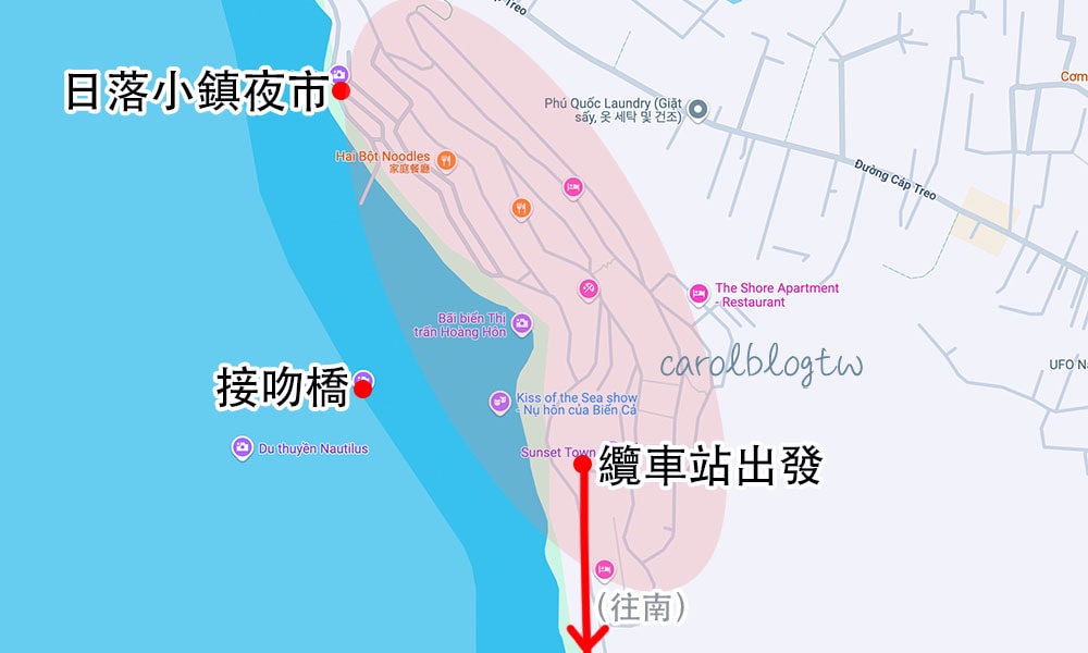 日落小鎮景點地圖