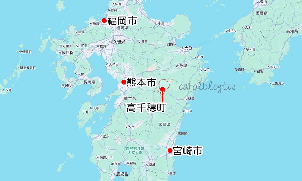高千穗在九州的位置