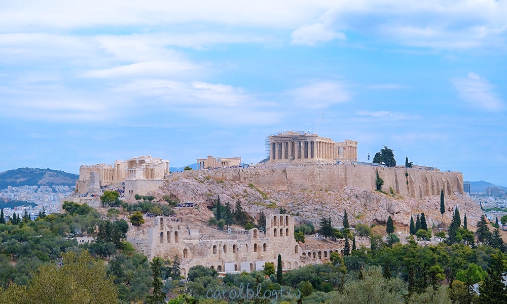 看衛城的雅典景點 Philopappos Hill
