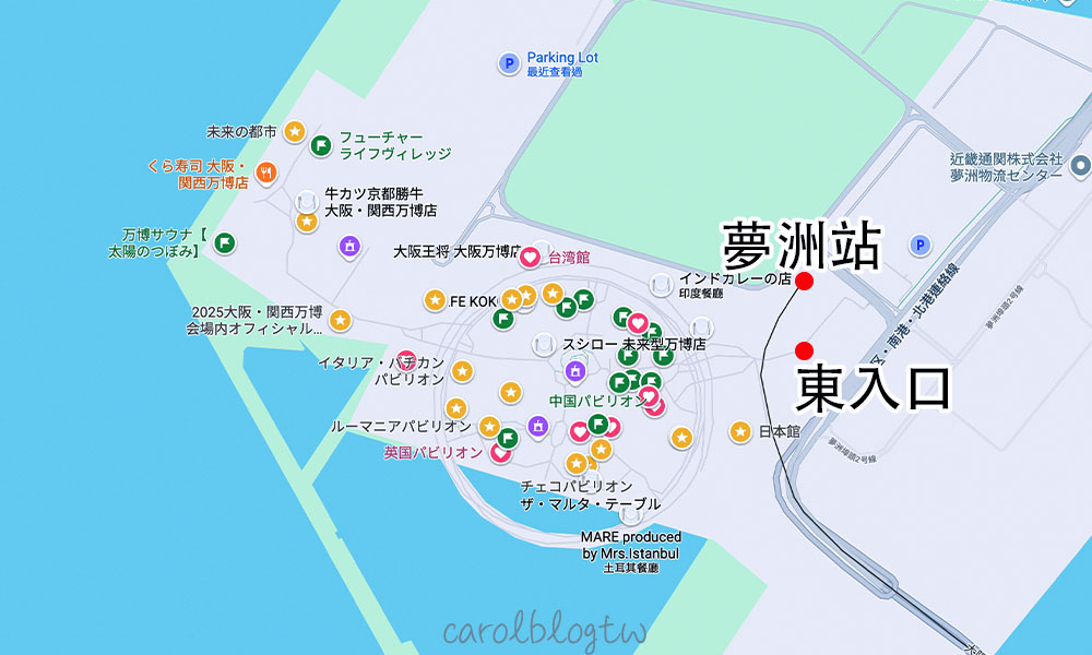 大阪世博園區地圖 Google地圖
