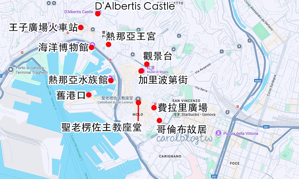 熱那亞景點地圖