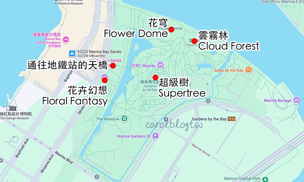濱海灣花園地圖