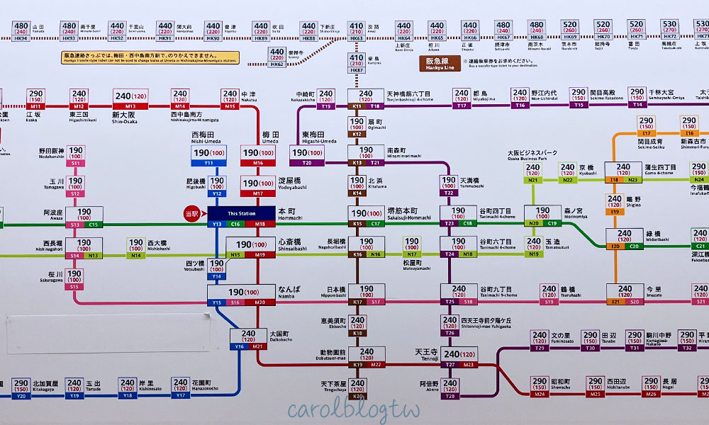 大阪地鐵路線圖