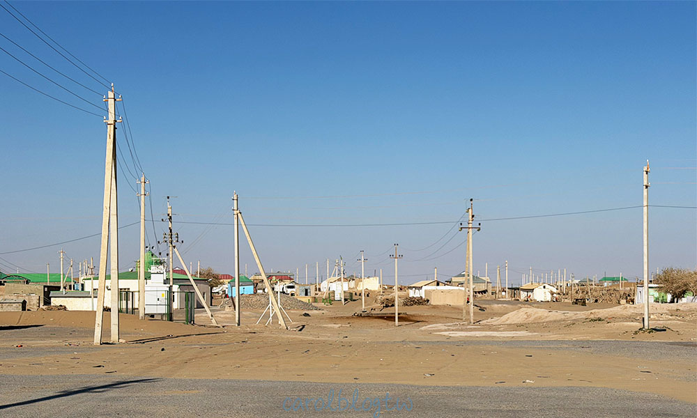 路上經過的土庫曼村莊