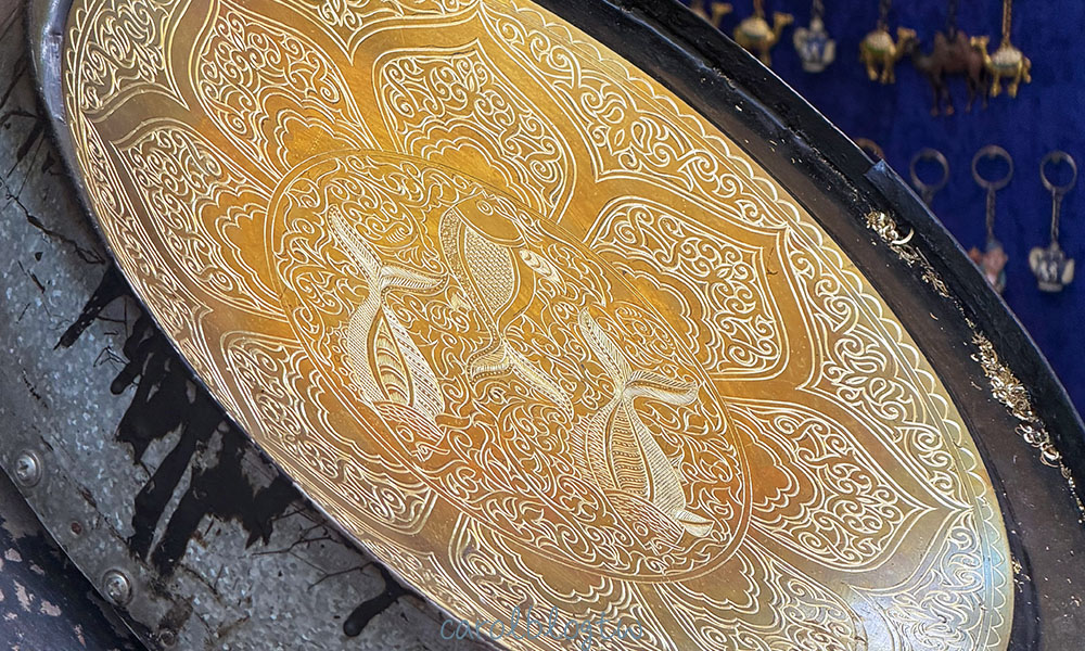 烏茲別克手工藝 雕刻金屬盤