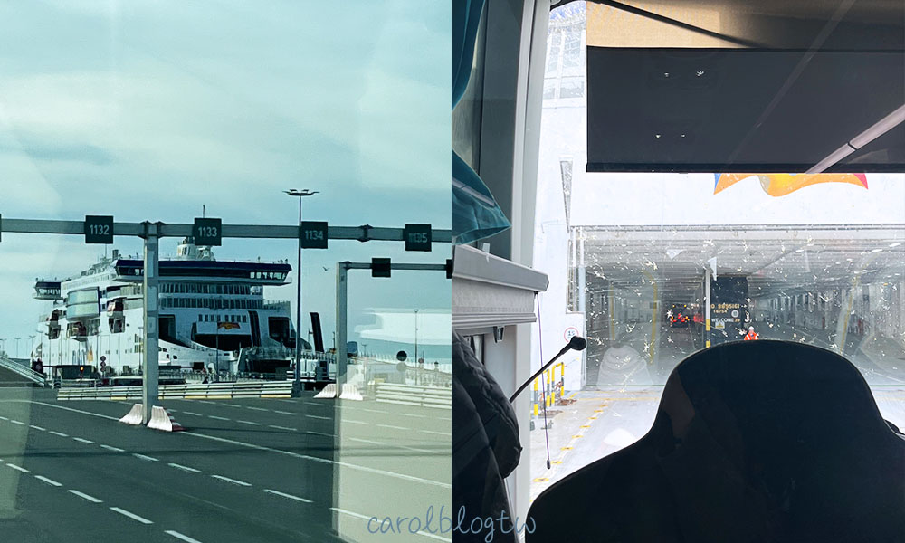 倫敦到巴黎巴士攻略|便宜票價、花費時間、路線、實際搭乘分享 - 第7張圖 巴士開上渡輪