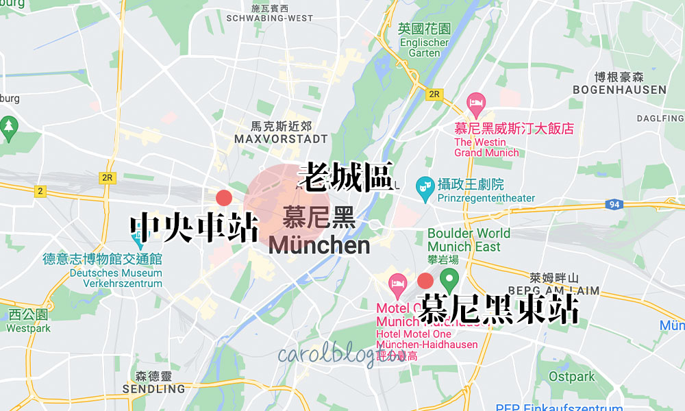 慕尼黑住宿地圖