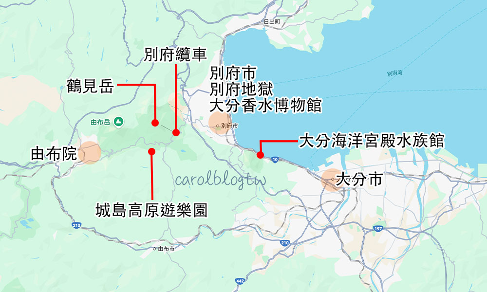 2026大分自由行攻略|三天兩夜行程、景點美食、交通住宿推薦 - 第8張圖 大分景點地圖
