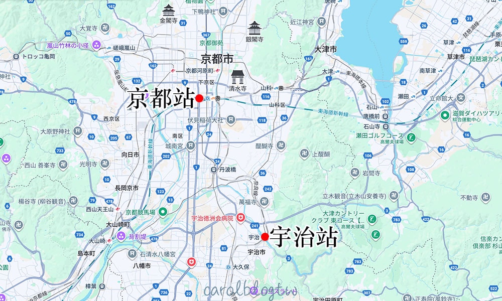 宇治半日遊2026|京都到宇治交通、宇治景點、5種抹茶美食推薦 - 第2張圖 宇治地理位置地圖