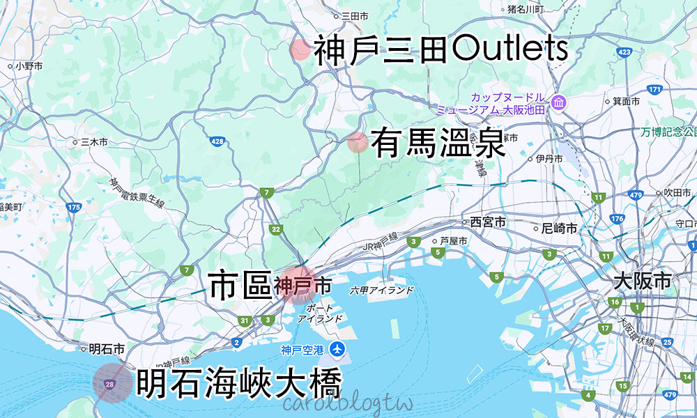 神戶自由行攻略2026|神戶三天兩夜行程、景點美食、交通住宿推薦 - 第9張圖 神戶景點地圖