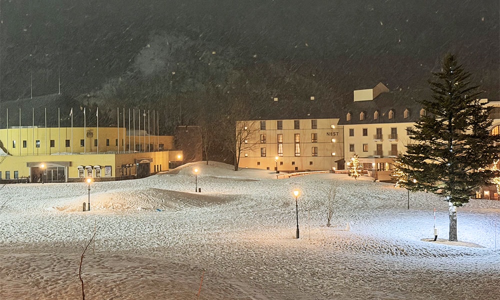 下雪的新井樂天滑雪度假村